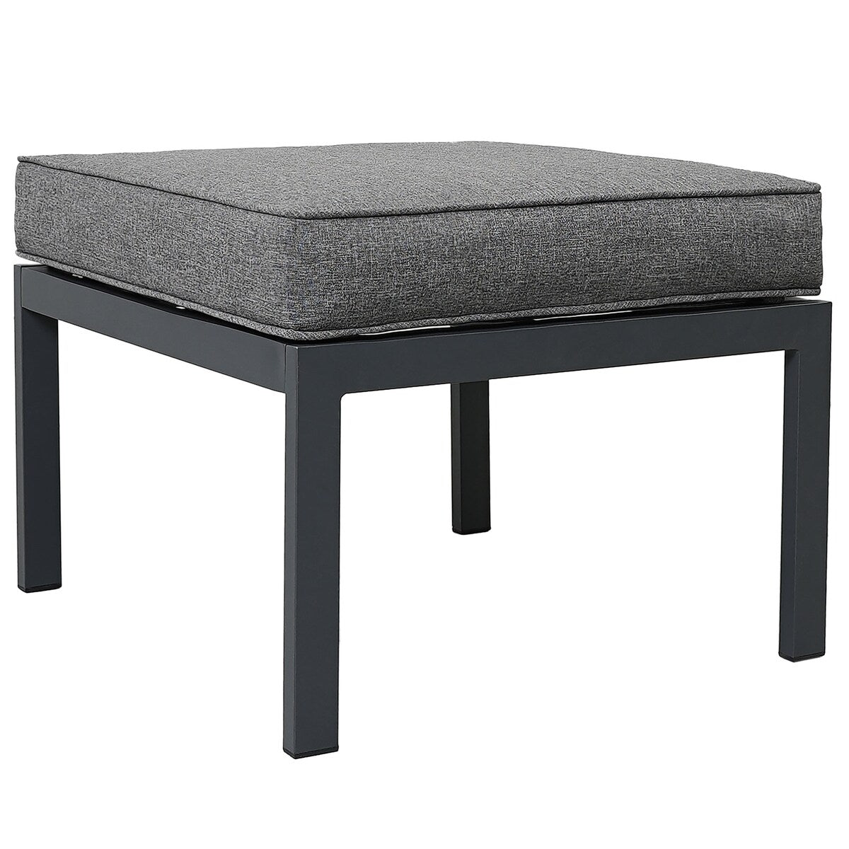 Modern Aluminum Alloy Outdoor Sofa Set with Grey Cushions and Coffee Table