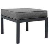 Modern Aluminum Alloy Outdoor Sofa Set with Grey Cushions and Coffee Table