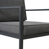 Modern Aluminum Alloy Outdoor Sofa Set with Grey Cushions and Coffee Table