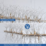 Modern American Multi-particle Crystal Chandelier, Excluding Bulbs