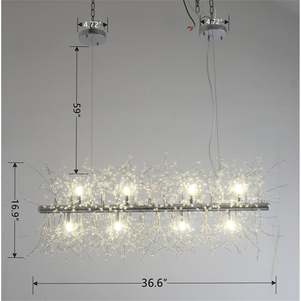 Modern American Multi-particle Crystal Chandelier, Excluding Bulbs