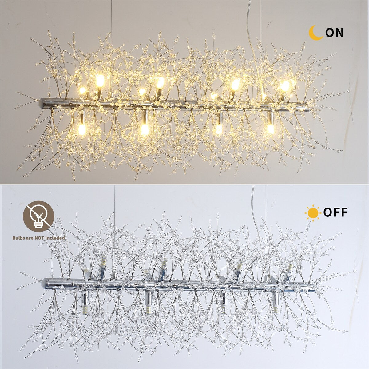 Modern American Multi-particle Crystal Chandelier, Excluding Bulbs