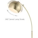 WINGBO Modern Arc Floor Lamp with Rotatable Metal Shade - N/A