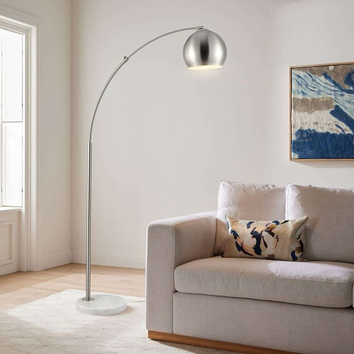 WINGBO Modern Arc Floor Lamp with Rotatable Metal Shade - N/A