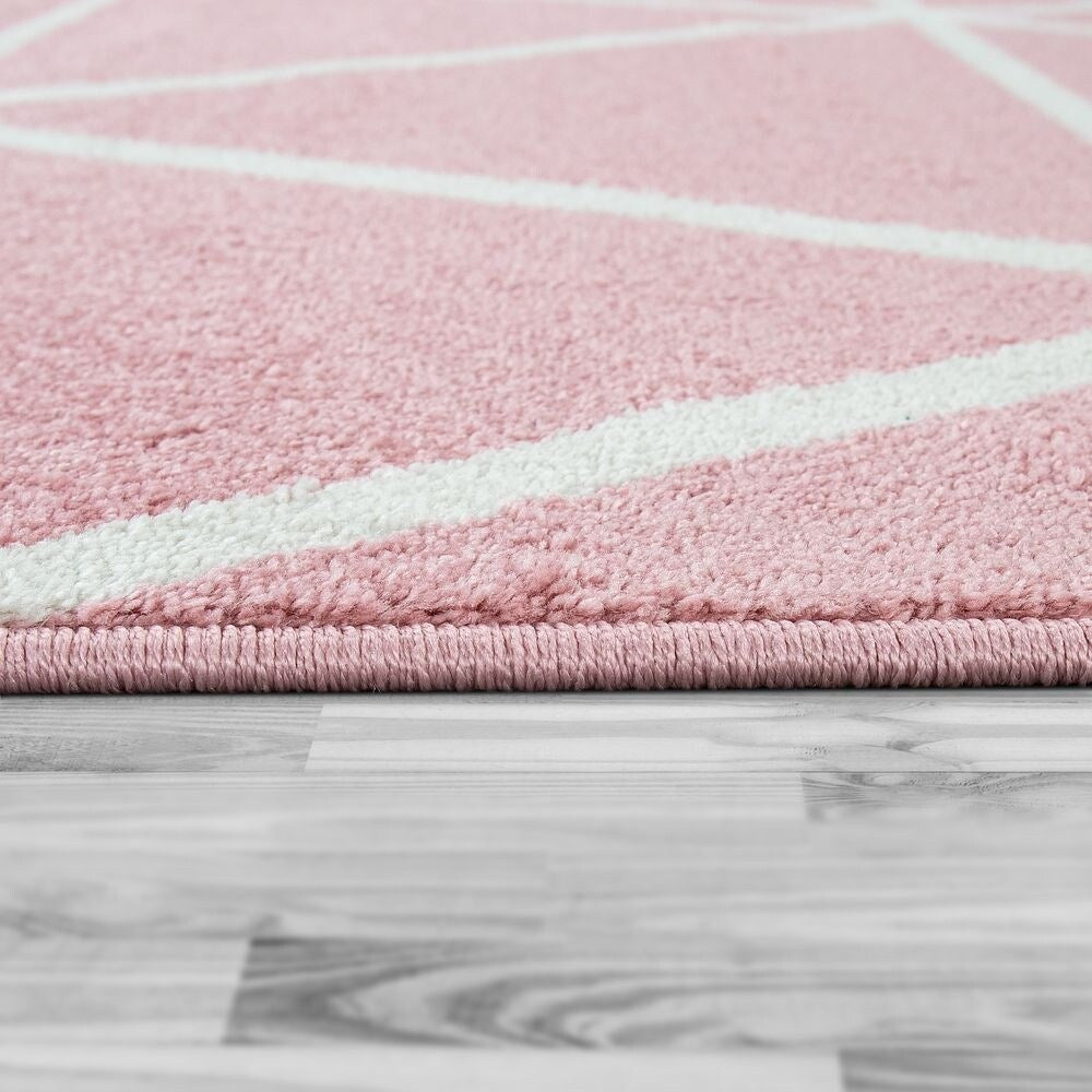 Modern Area Rug for Living Room Geometric Pattern in pastel colors