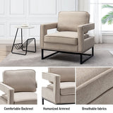 Modern Arm Accent Chair, Mid Century Living Room Chair Upholstered Lounge Chair