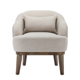 Modern Armchair Accent Chair with Pillow and Solid Wood leg