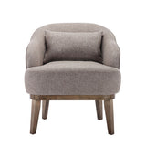 Modern Armchair Accent Chair with Pillow and Solid Wood leg