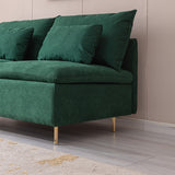 Modern Armless Loveseat Sofa with Throw Pillows and Thickened Seat Cushions, Hardwood Frame Couch for Compact Small Places