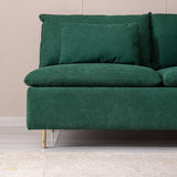 Modern Armless Loveseat Sofa with Throw Pillows and Thickened Seat Cushions, Hardwood Frame Couch for Compact Small Places
