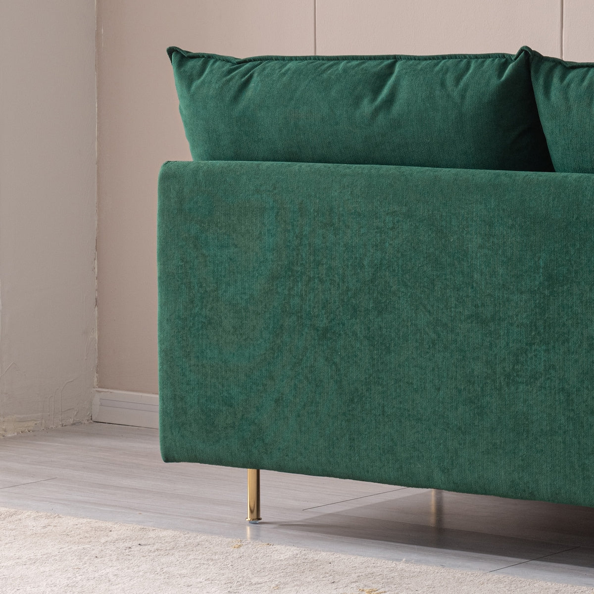 Modern Armless Loveseat Sofa with Throw Pillows and Thickened Seat Cushions, Hardwood Frame Couch for Compact Small Places