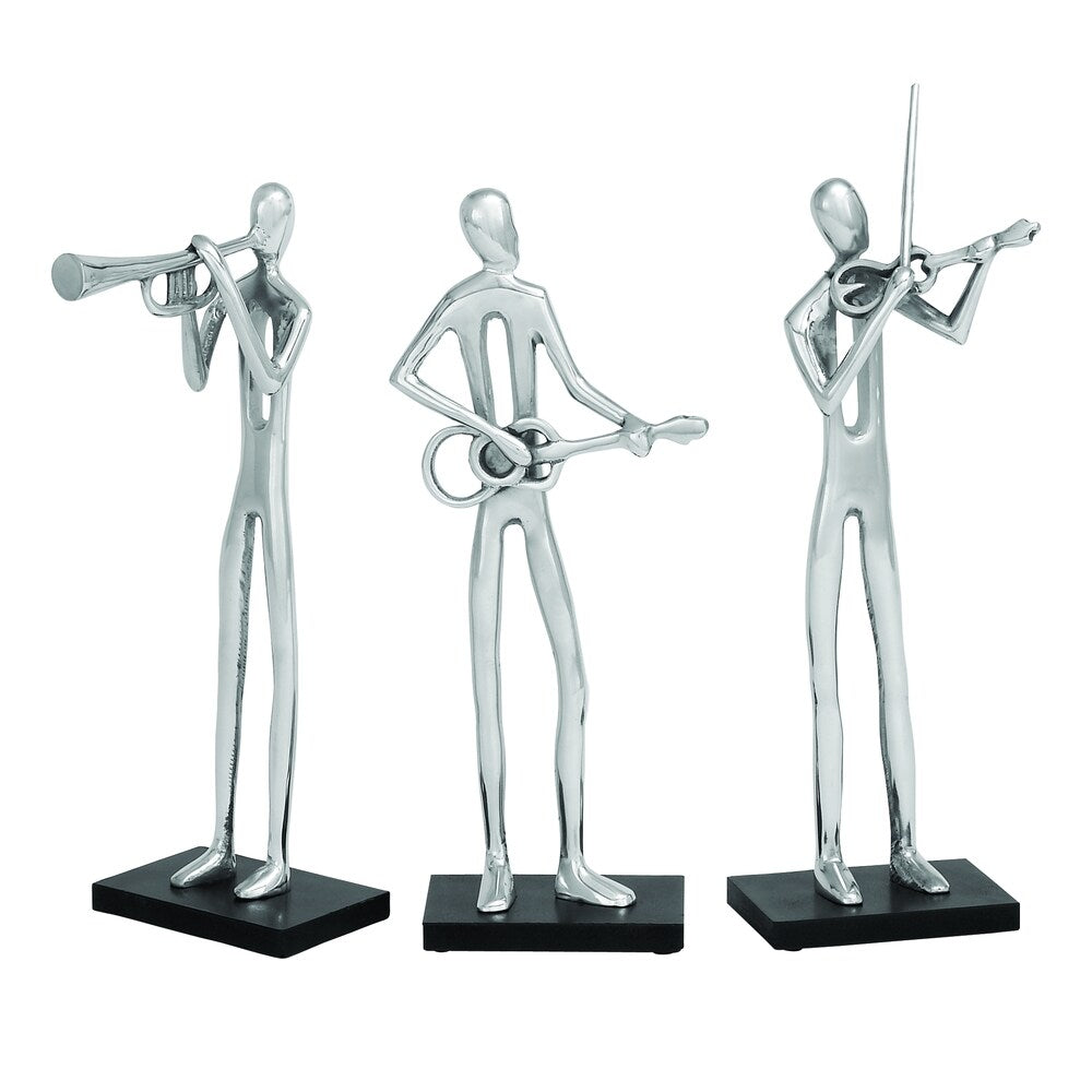 Modern Assorted Aluminum 3 Different Musician - (Set Of 3)