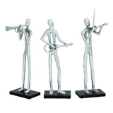 Modern Assorted Aluminum 3 Different Musician - (Set Of 3)