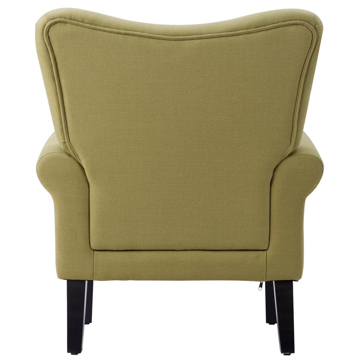 Modern Baroque Design Wing Back Accent Chair Living Room Flared-Rolled Arms Chair with Button-Tufted Back and Wooden Legs