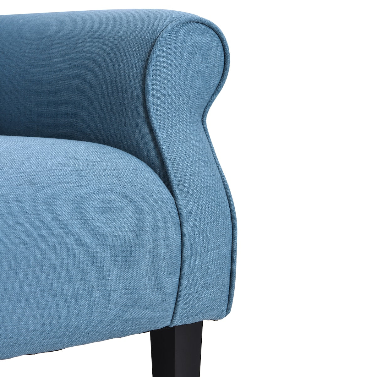 Modern Baroque Design Wing Back Accent Chair Living Room Flared-Rolled Arms Chair with Button-Tufted Back and Wooden Legs