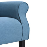 Modern Baroque Design Wing Back Accent Chair Living Room Flared-Rolled Arms Chair with Button-Tufted Back and Wooden Legs