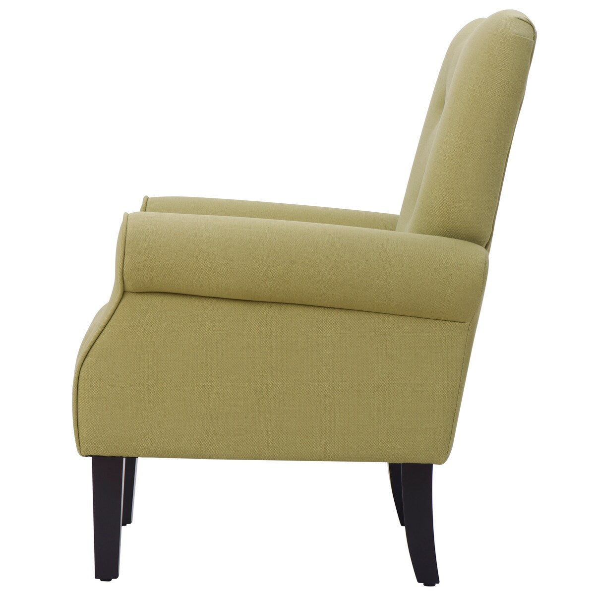 Modern Baroque Design Wing Back Accent Chair Living Room Flared-Rolled Arms Chair with Button-Tufted Back and Wooden Legs
