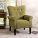 Modern Baroque Design Wing Back Accent Chair Living Room Flared-Rolled Arms Chair with Button-Tufted Back and Wooden Legs