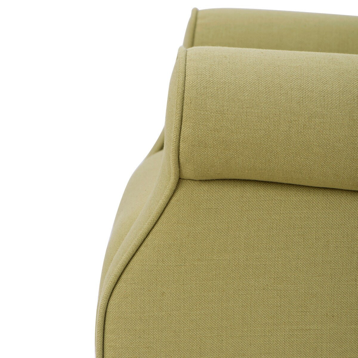 Modern Baroque Design Wing Back Accent Chair Living Room Flared-Rolled Arms Chair with Button-Tufted Back and Wooden Legs