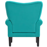 Modern Baroque Design Wing Back Accent Chair Living Room Flared-Rolled Arms Chair with Button-Tufted Back and Wooden Legs