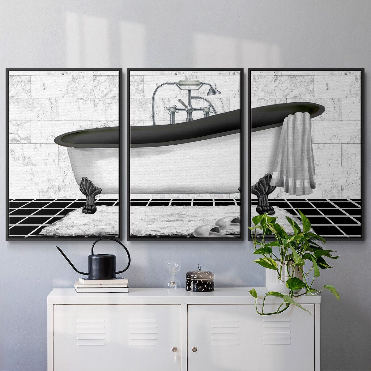 Modern Bath II - Multi Piece Framed Canvas