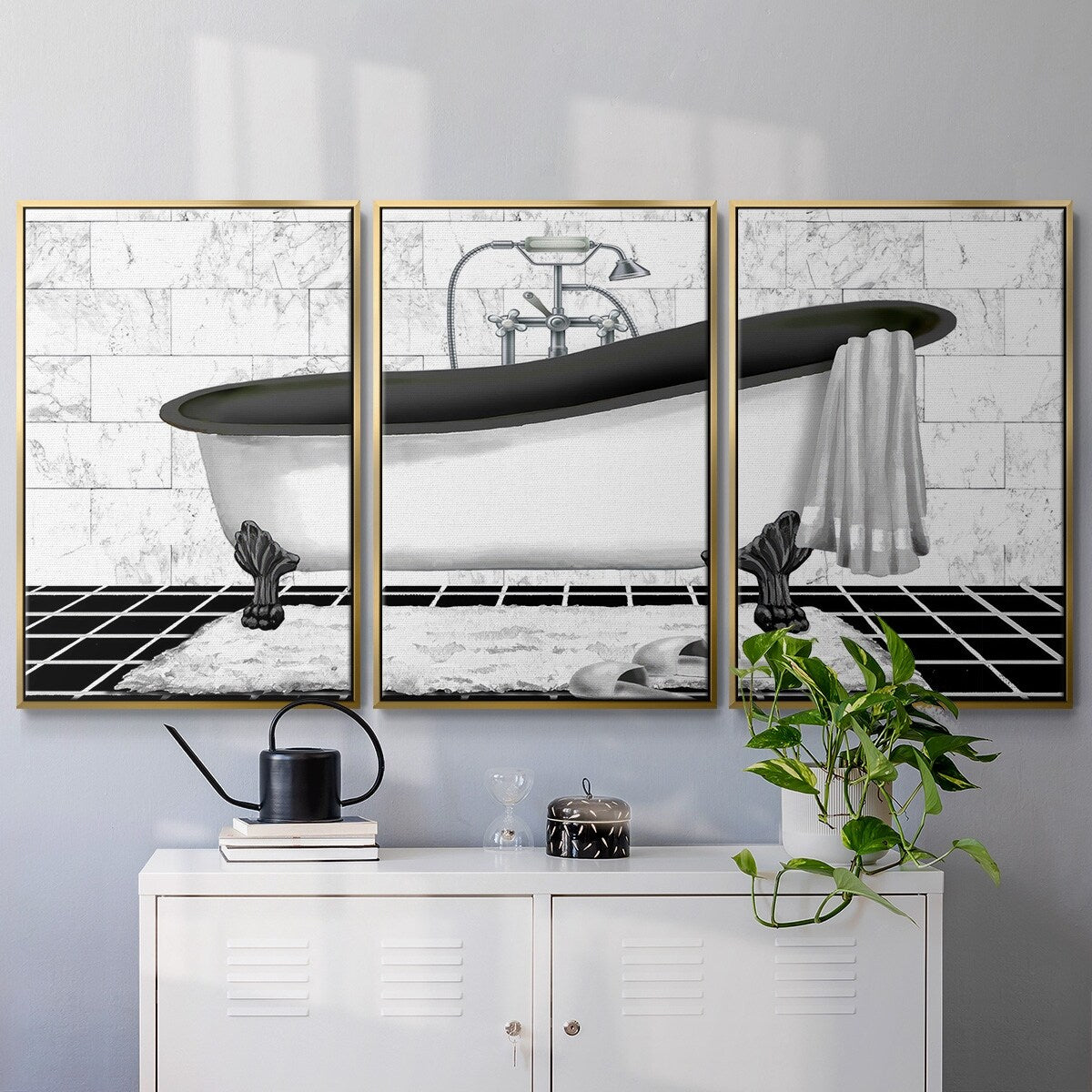 Modern Bath II - Multi Piece Framed Canvas