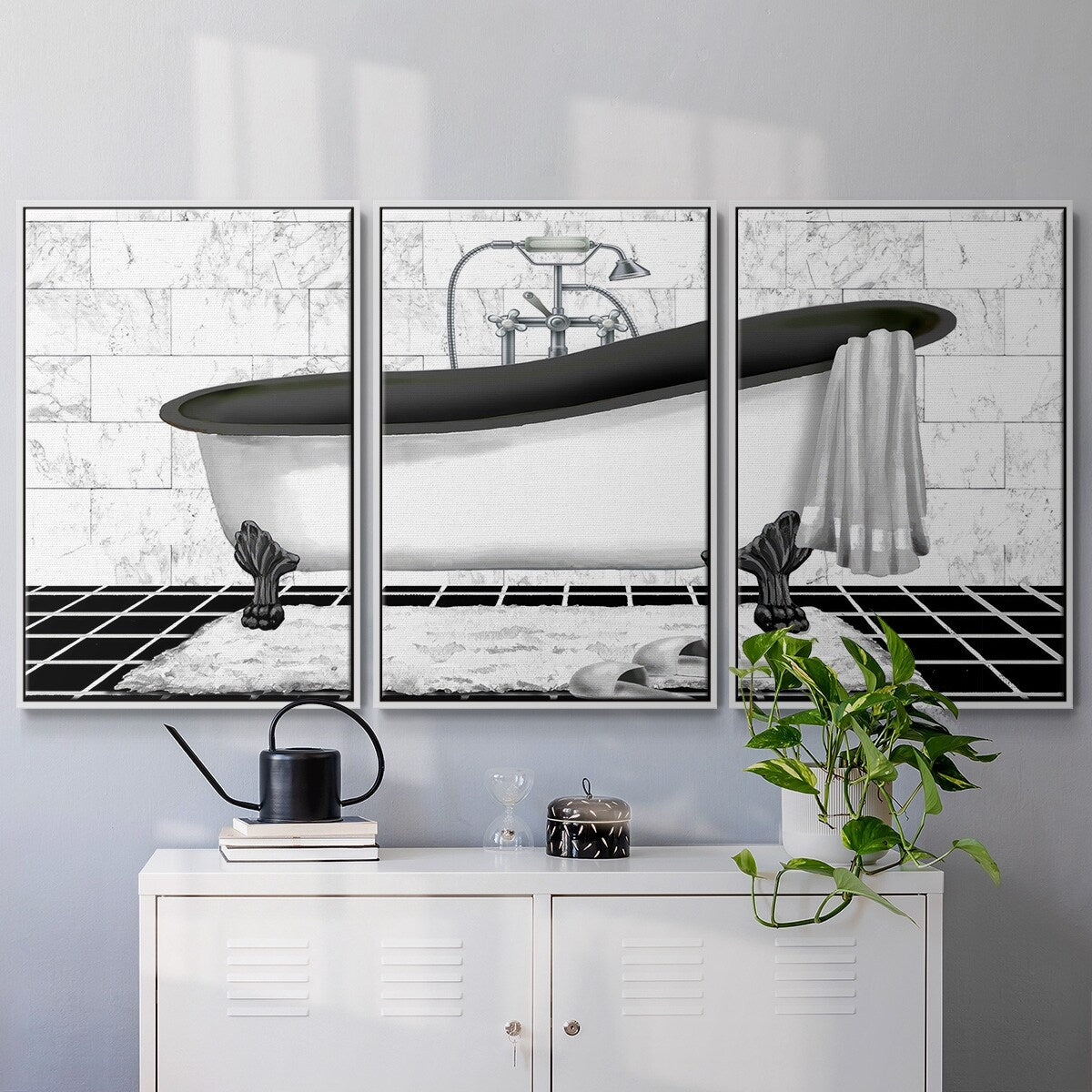 Modern Bath II - Multi Piece Framed Canvas