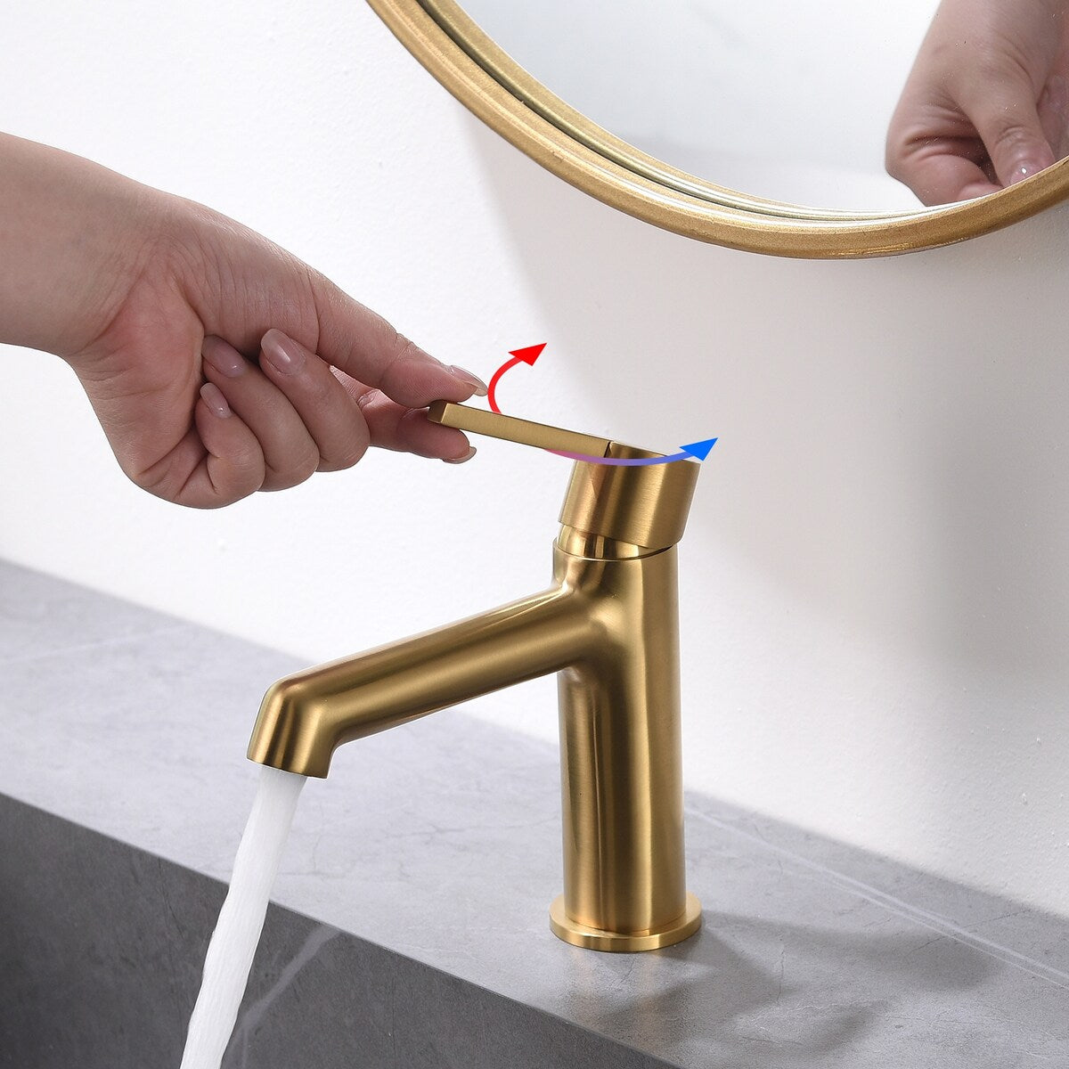 Modern Bathroom Sink Faucet Single Handle and 1 Hole