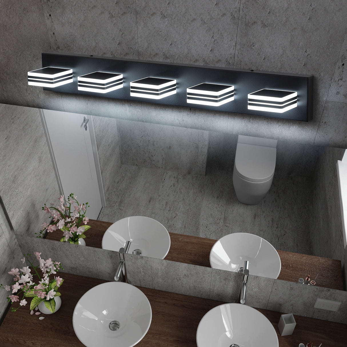 Modern Bathroom Vanity Lighting 5-Light LED Vanity Lights Wall Lights