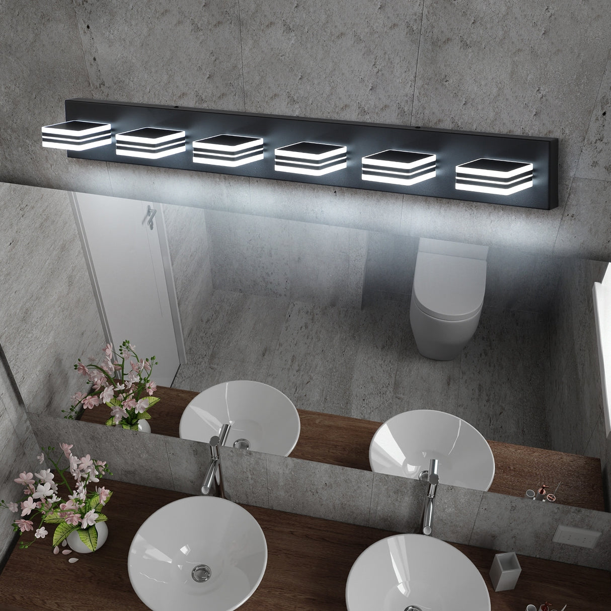 Modern Bathroom Vanity Lighting 5-Light LED Vanity Lights Wall Lights