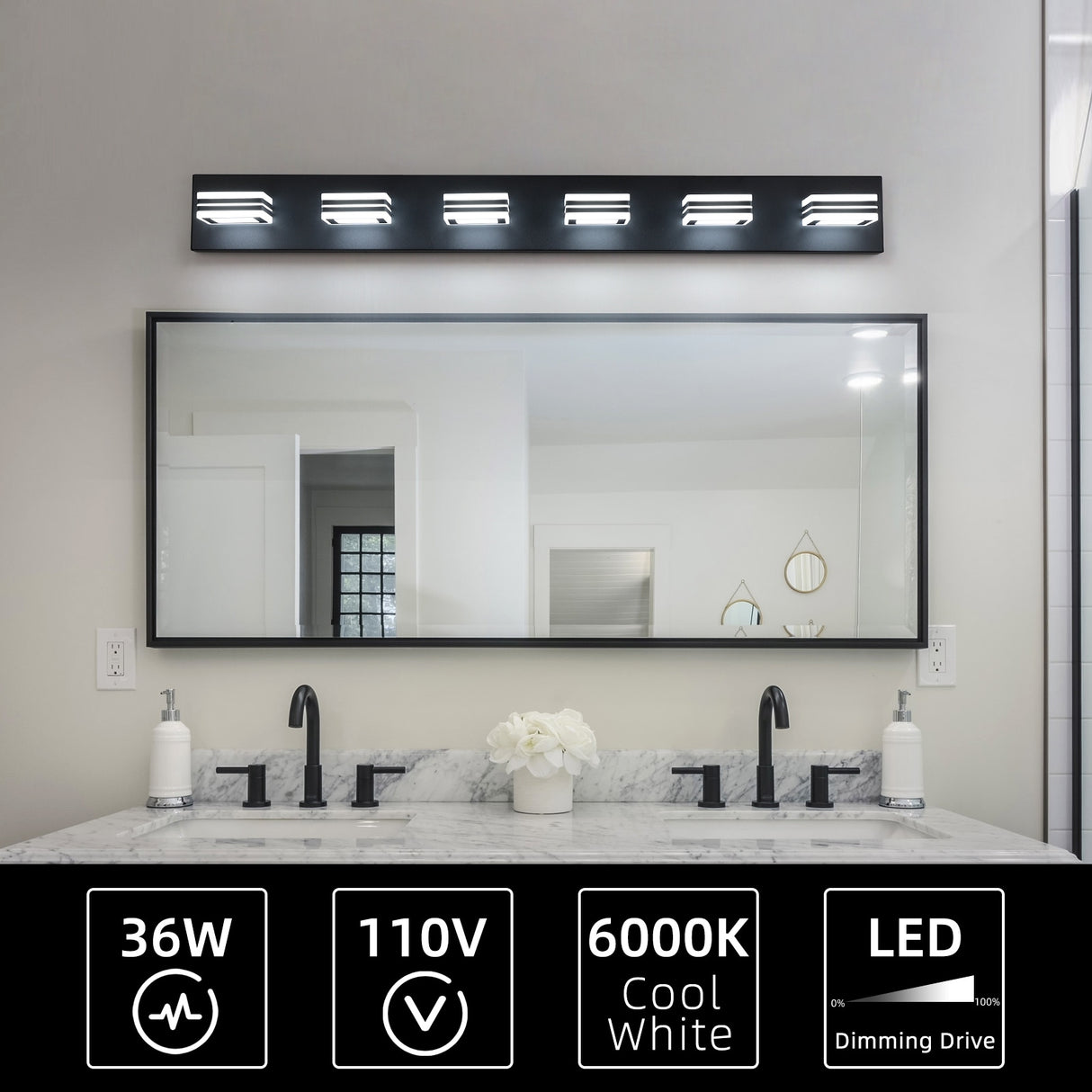 Modern Bathroom Vanity Lighting 5-Light LED Vanity Lights Wall Lights