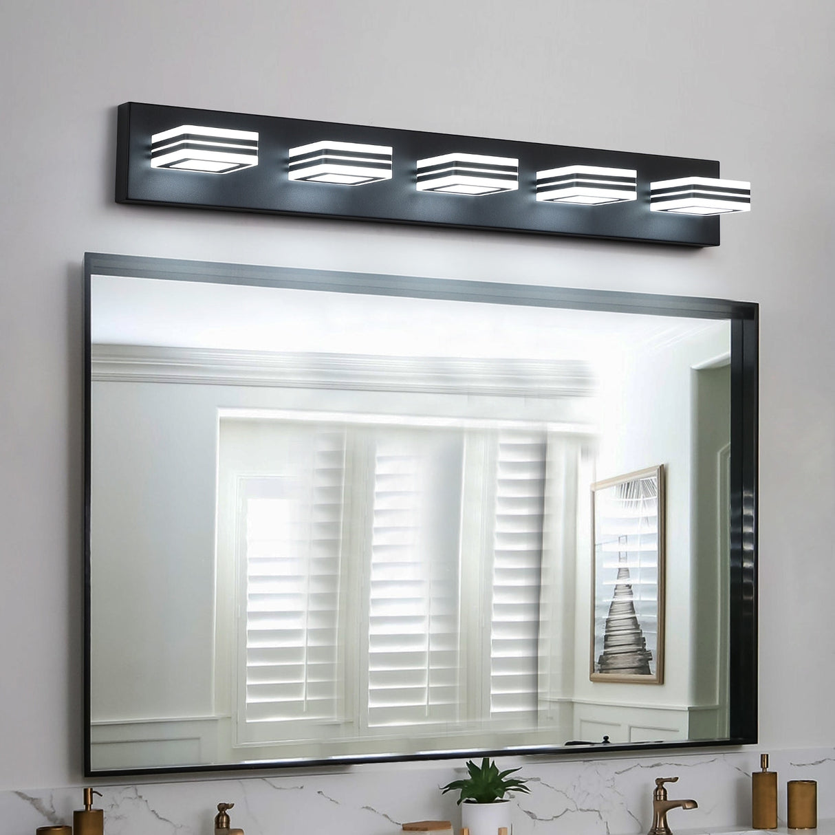 Modern Bathroom Vanity Lighting 5-Light LED Vanity Lights Wall Lights