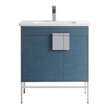 Modern Bathroom Vanity Set, Vireous China Sink Top 30"