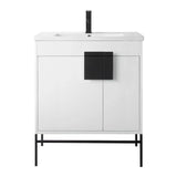 Modern Bathroom Vanity Set, Vireous China Sink Top 30"