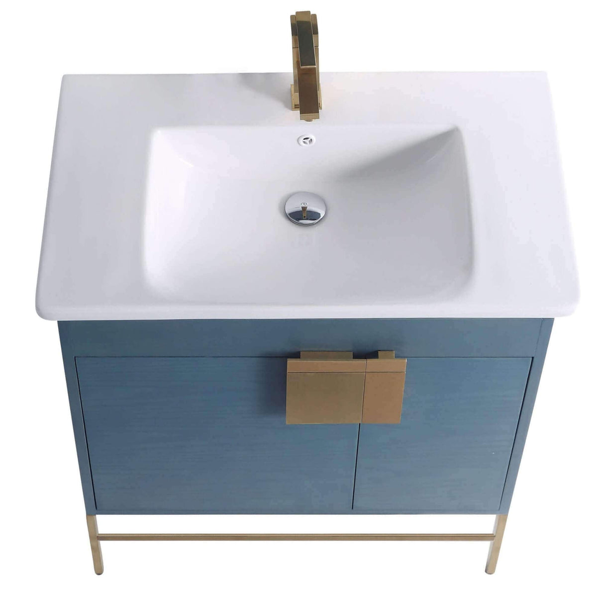 Modern Bathroom Vanity Set, Vireous China Sink Top 30"