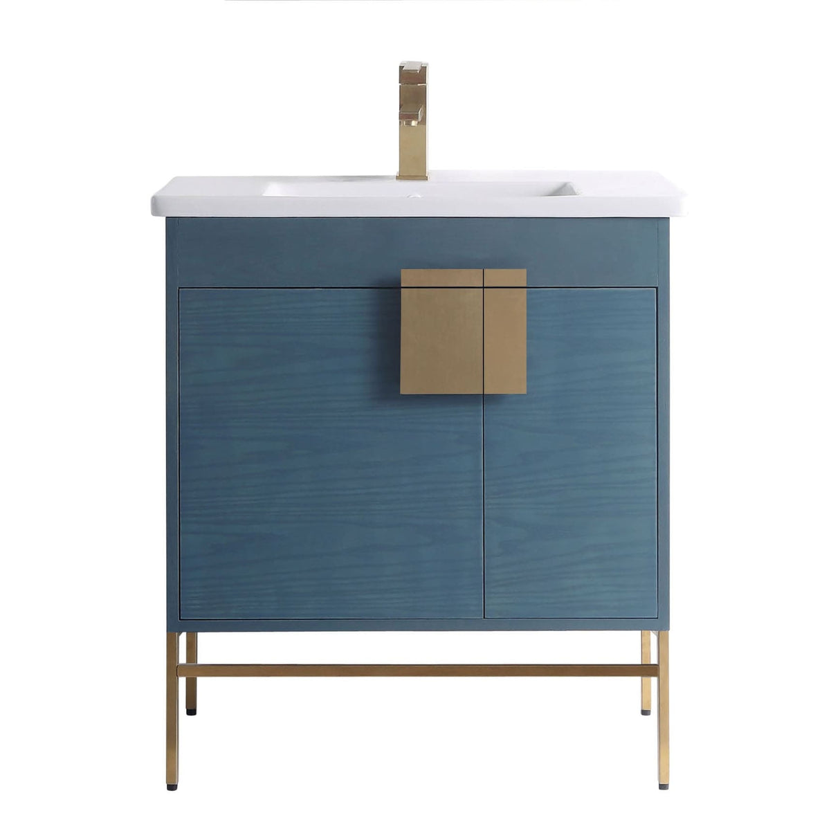 Modern Bathroom Vanity Set, Vireous China Sink Top 30"