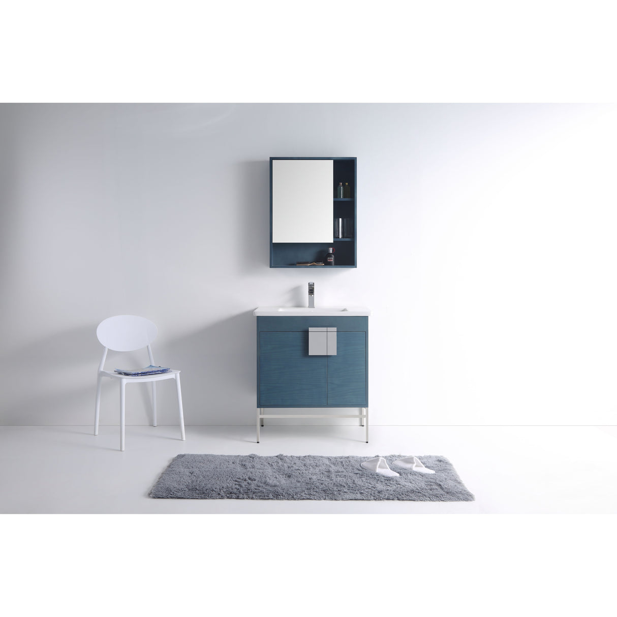 Modern Bathroom Vanity Set, Vireous China Sink Top 30"