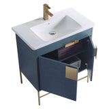 Modern Bathroom Vanity Set, Vireous China Sink Top 30"