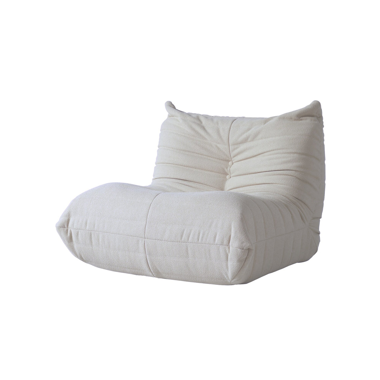 Modern Bean Bag Chair, Teddy Fabric Lounger Chair Lazy Sofa Set