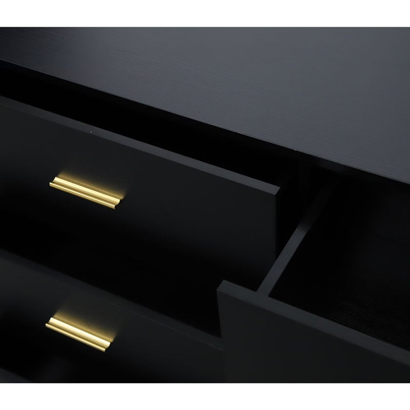 Modern Black 6-Drawer Dresser