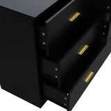 Modern Black 6-Drawer Dresser