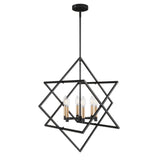 Modern Black 6-Light Geometric Lantern Hanging Light Fixture