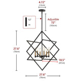 Modern Black 6-Light Geometric Lantern Hanging Light Fixture