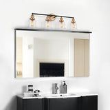 Modern Black Gold 4-Light Bathroom Vanity Light Fixture with Bell-shaped Shades - 30" L x 7" W x 10" H