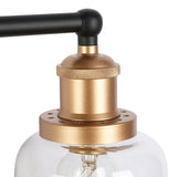 Modern Black Gold 4-Light Bathroom Vanity Light Fixture with Bell-shaped Shades - 30" L x 7" W x 10" H