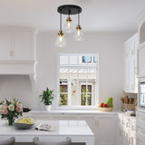 Marsie Modern Ceiling Light 3-light Farmhouse Flush Mount Drop Down Pendant Light Globe Glass