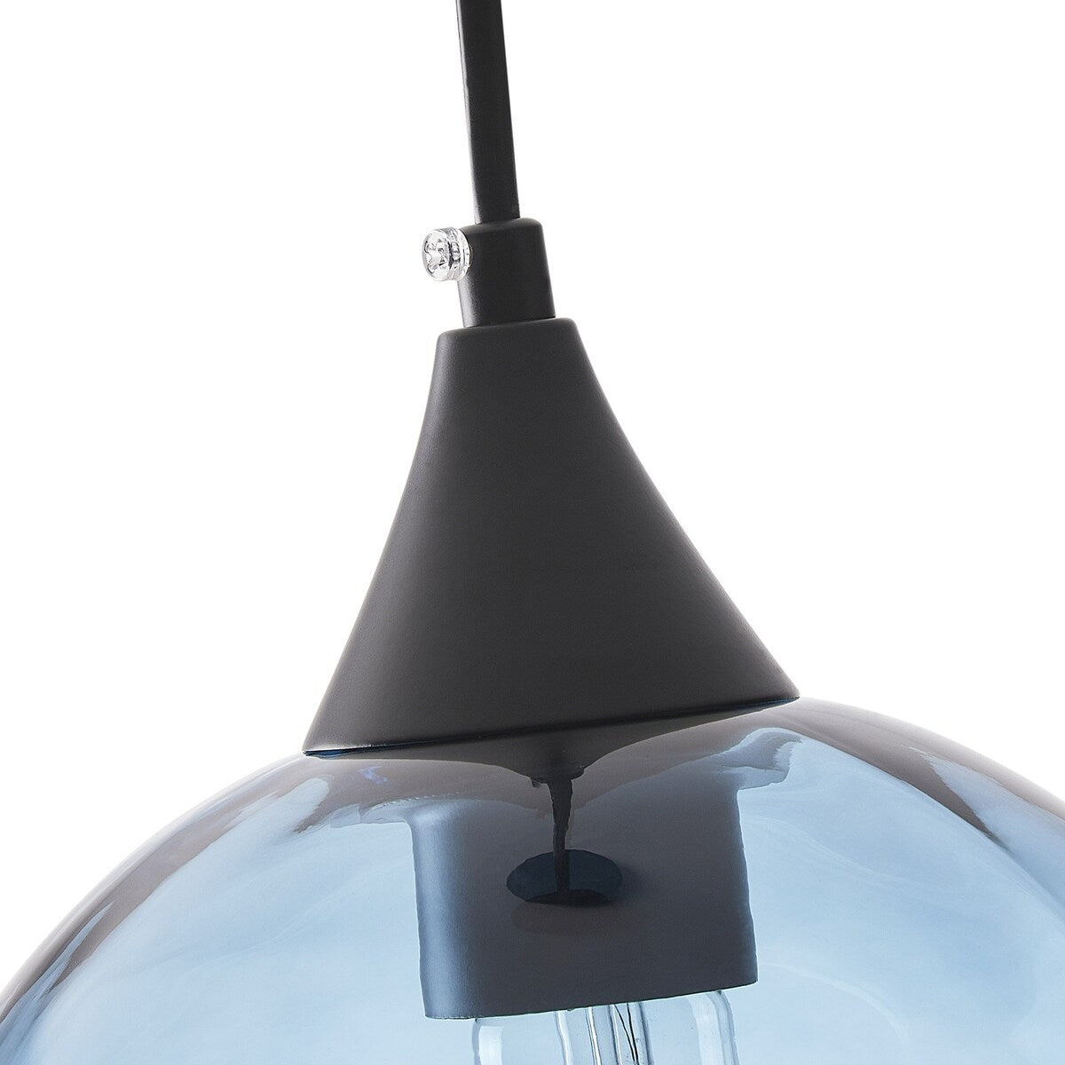 Modern Blue Rippled Glass Pendant Lighting Fixture for Kitchen Island