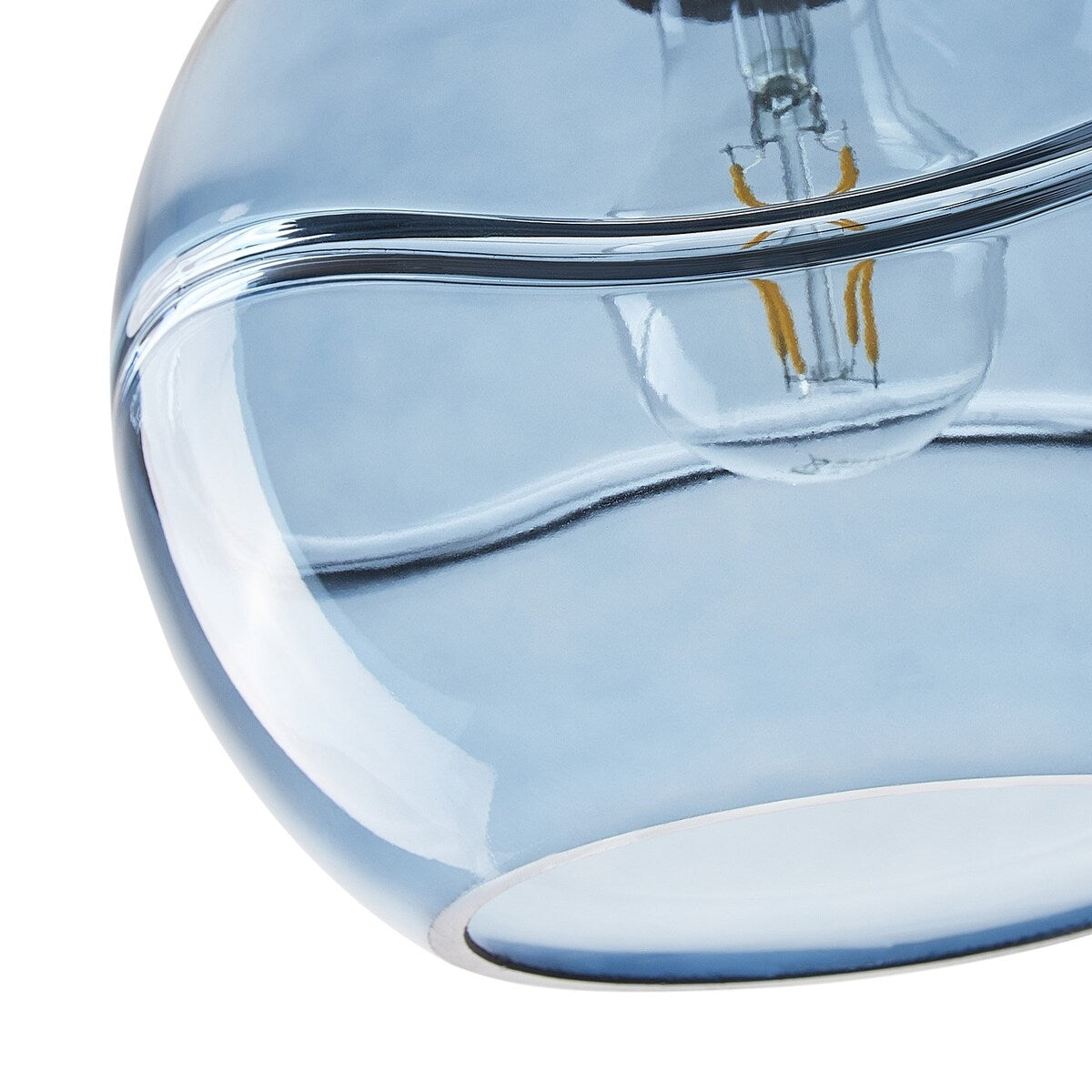 Modern Blue Rippled Glass Pendant Lighting Fixture for Kitchen Island