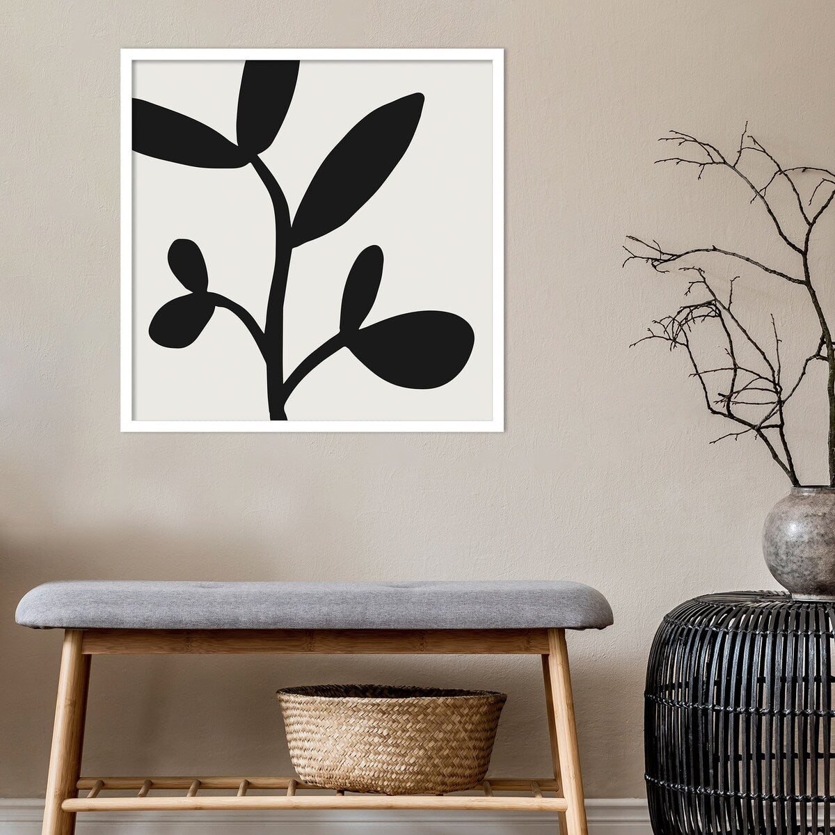 Modern Botanical Neutral Abstract 2 by The Creative Bunch Studio Framed Wall Art Print