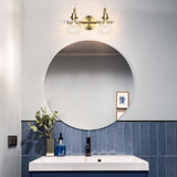 Nalia Modern Brass Gold Bathroom Vanity Light Linear Glass Wall Sconces for Powder Room